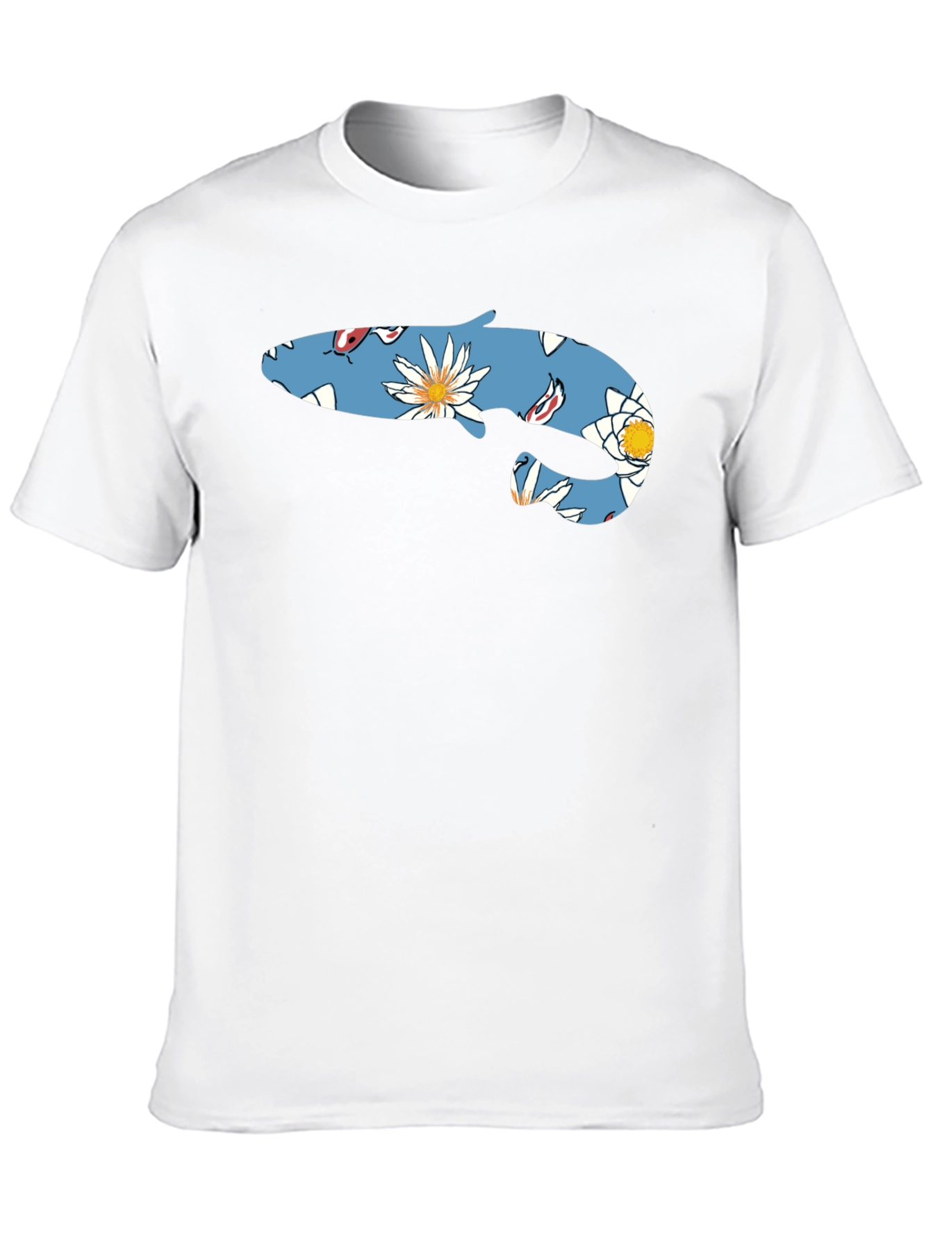 Floral Fish Graphic T-Shirt - Casual Style