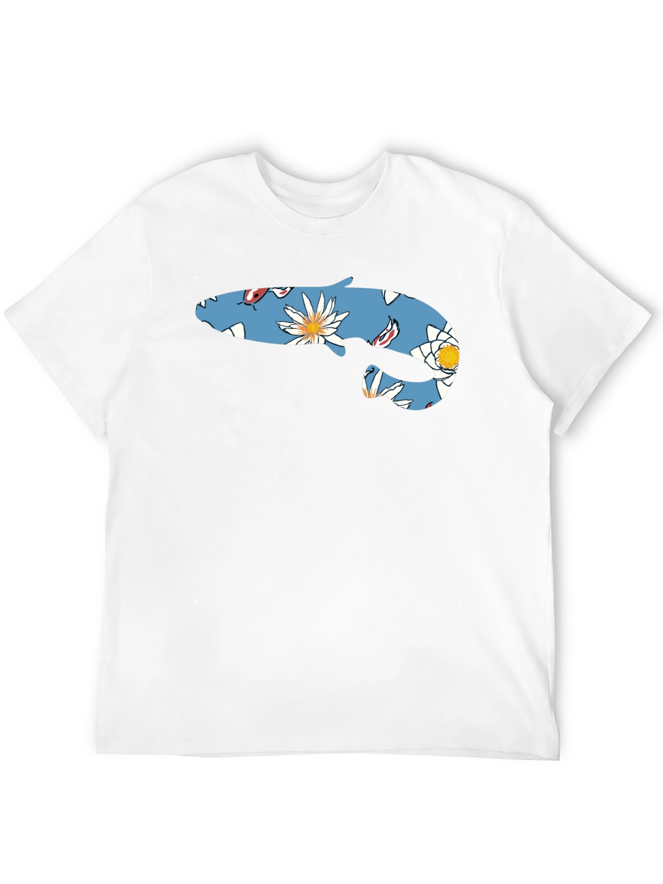 Floral Fish Graphic T-Shirt - Casual Style