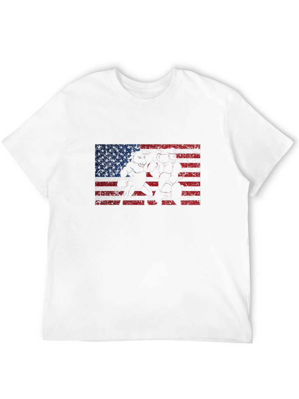 Bull vs Bear American Flag T-Shirt