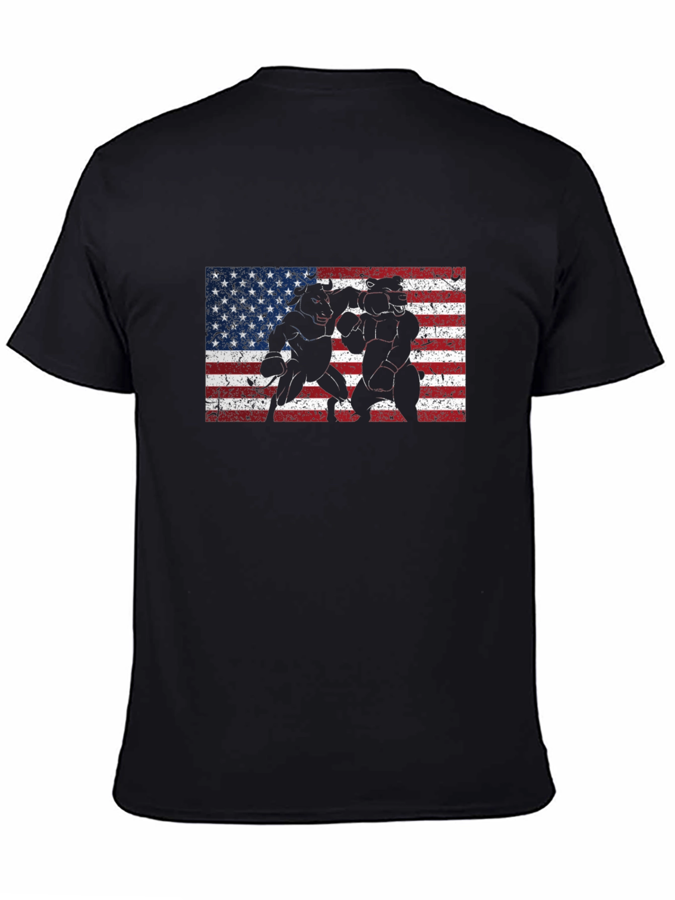 Bull vs Bear American Flag T-Shirt