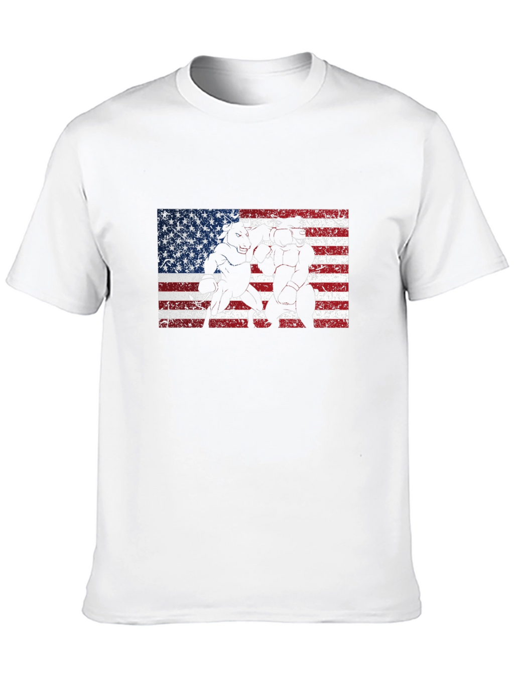 Bull vs Bear American Flag T-Shirt