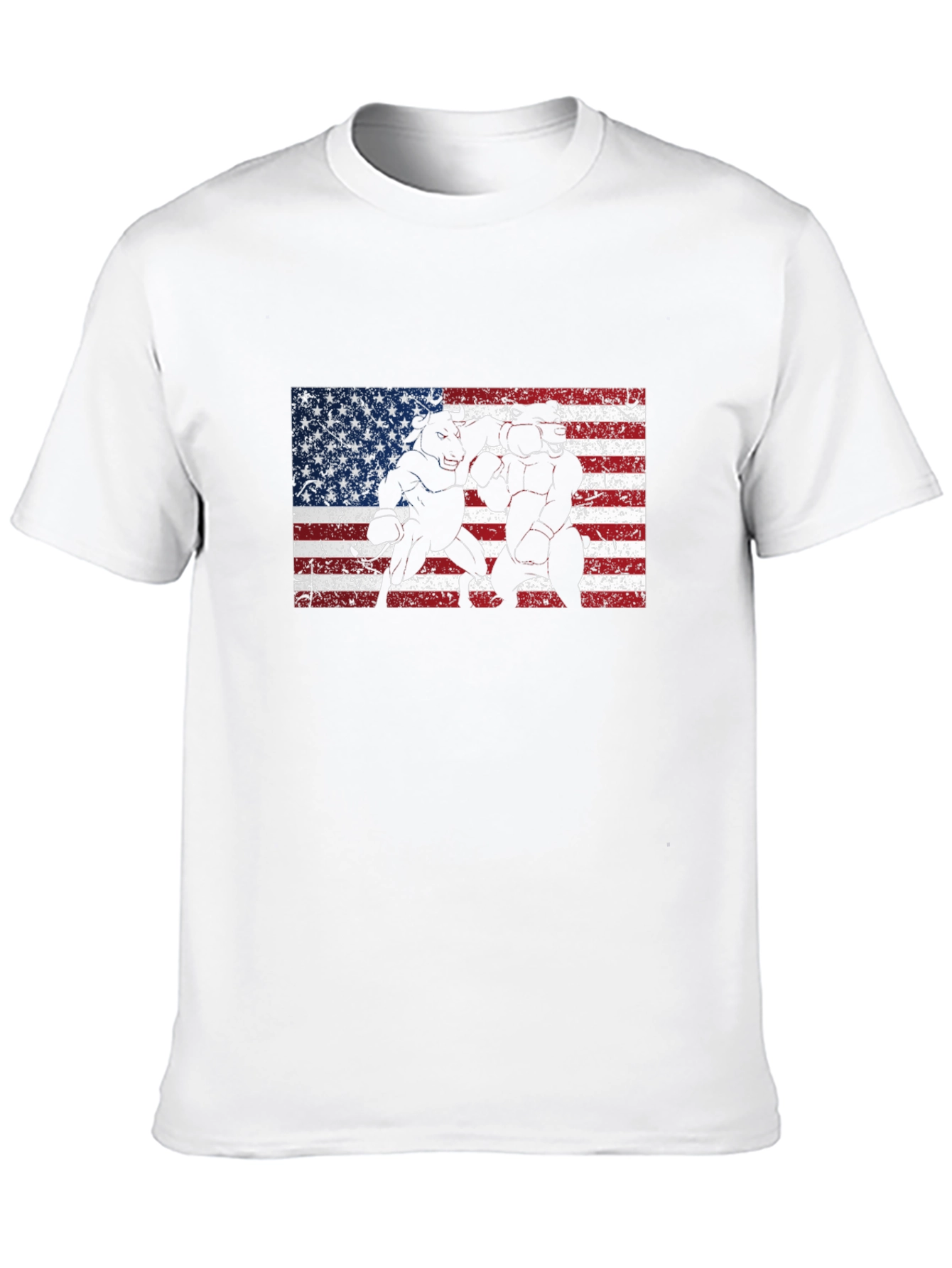 Bull vs Bear American Flag T-Shirt