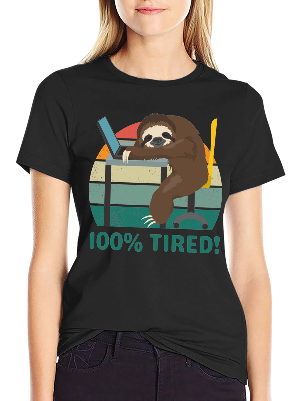 100% Tired Sloth T-Shirt - Funny & Relatable!
