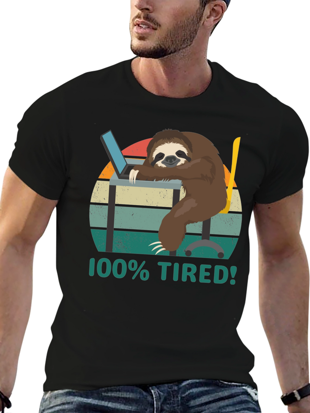 100% Tired Sloth T-Shirt - Funny & Relatable!