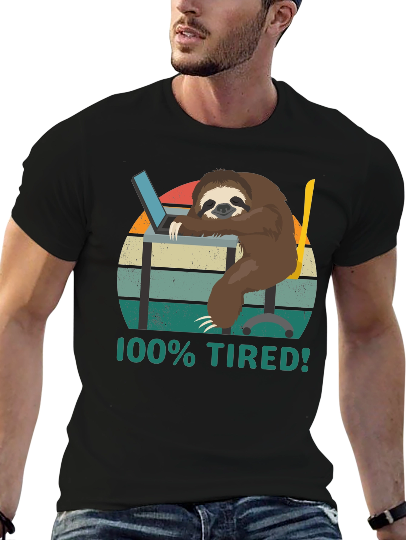 100% Tired Sloth T-Shirt - Funny & Relatable!