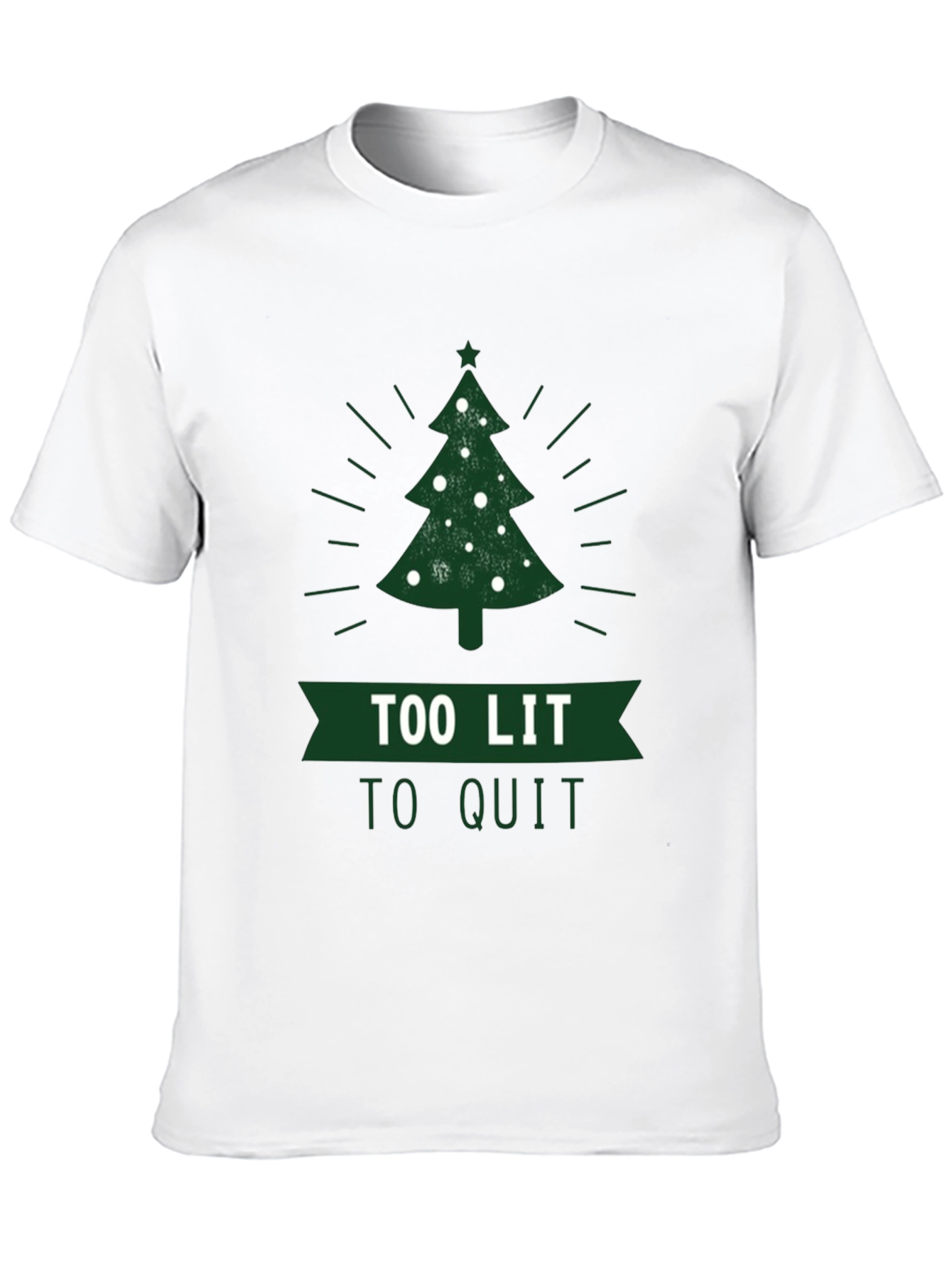 Too Lit To Quit Christmas Tree T-Shirt