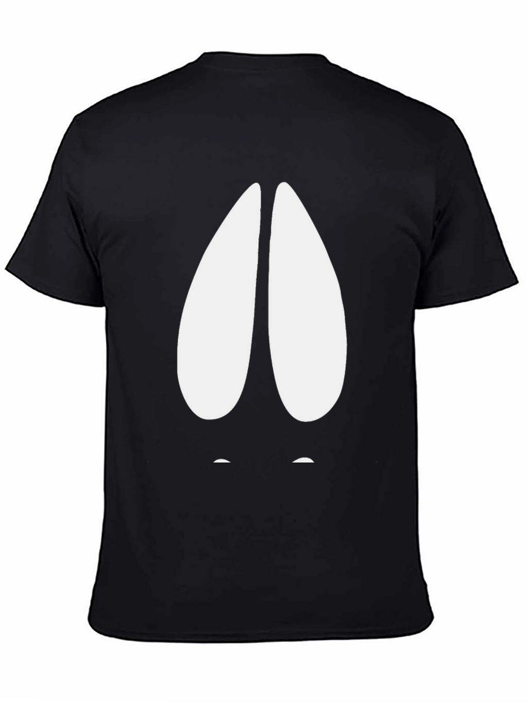 Humorous Black T-Shirt with Cartoon Hoof Print