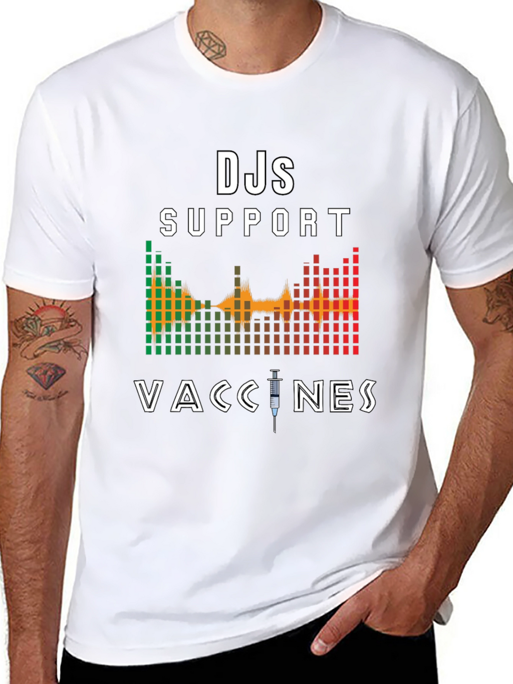 DJs Support Vaccines Graphic T-Shirt