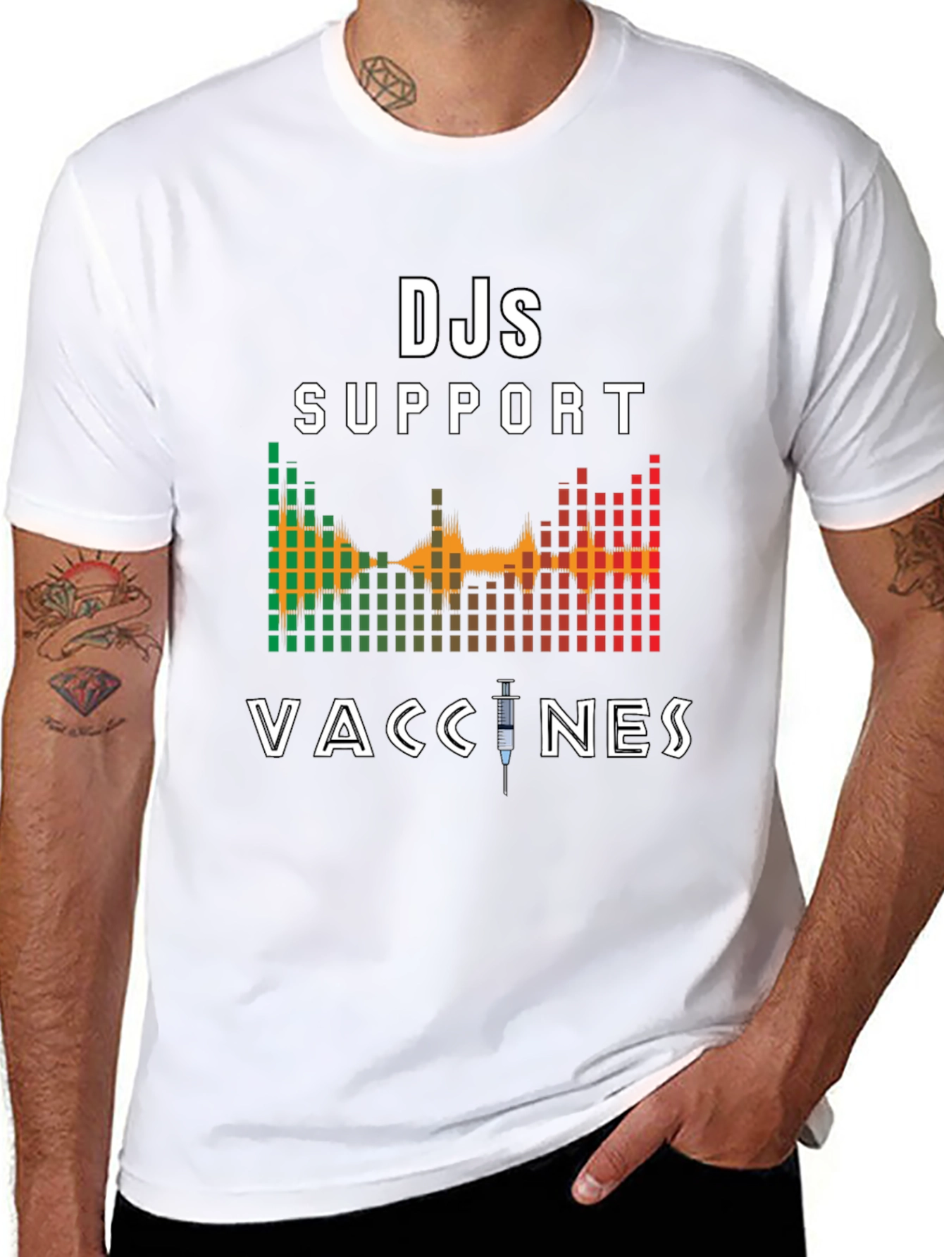 DJs Support Vaccines Graphic T-Shirt