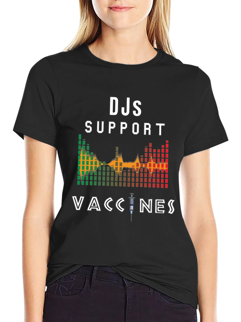 DJs Support Vaccines Graphic T-Shirt