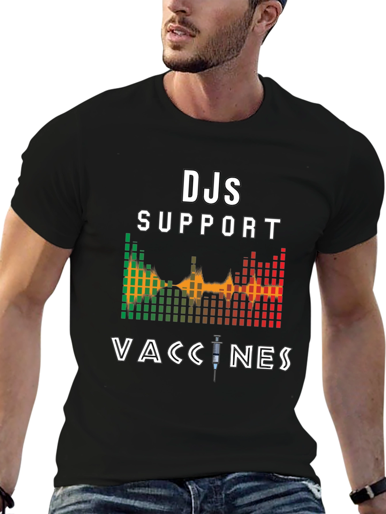 DJs Support Vaccines Graphic T-Shirt