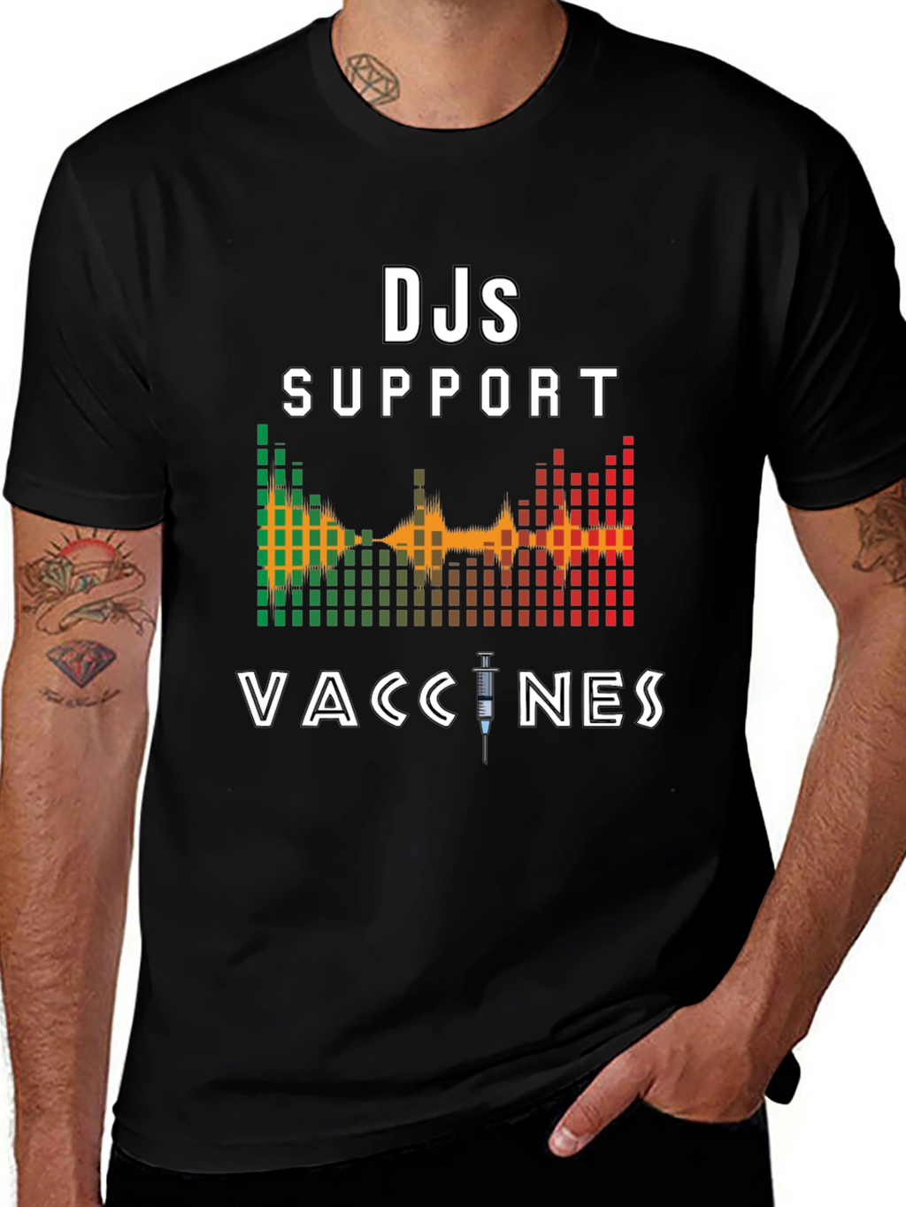 DJs Support Vaccines Graphic T-Shirt
