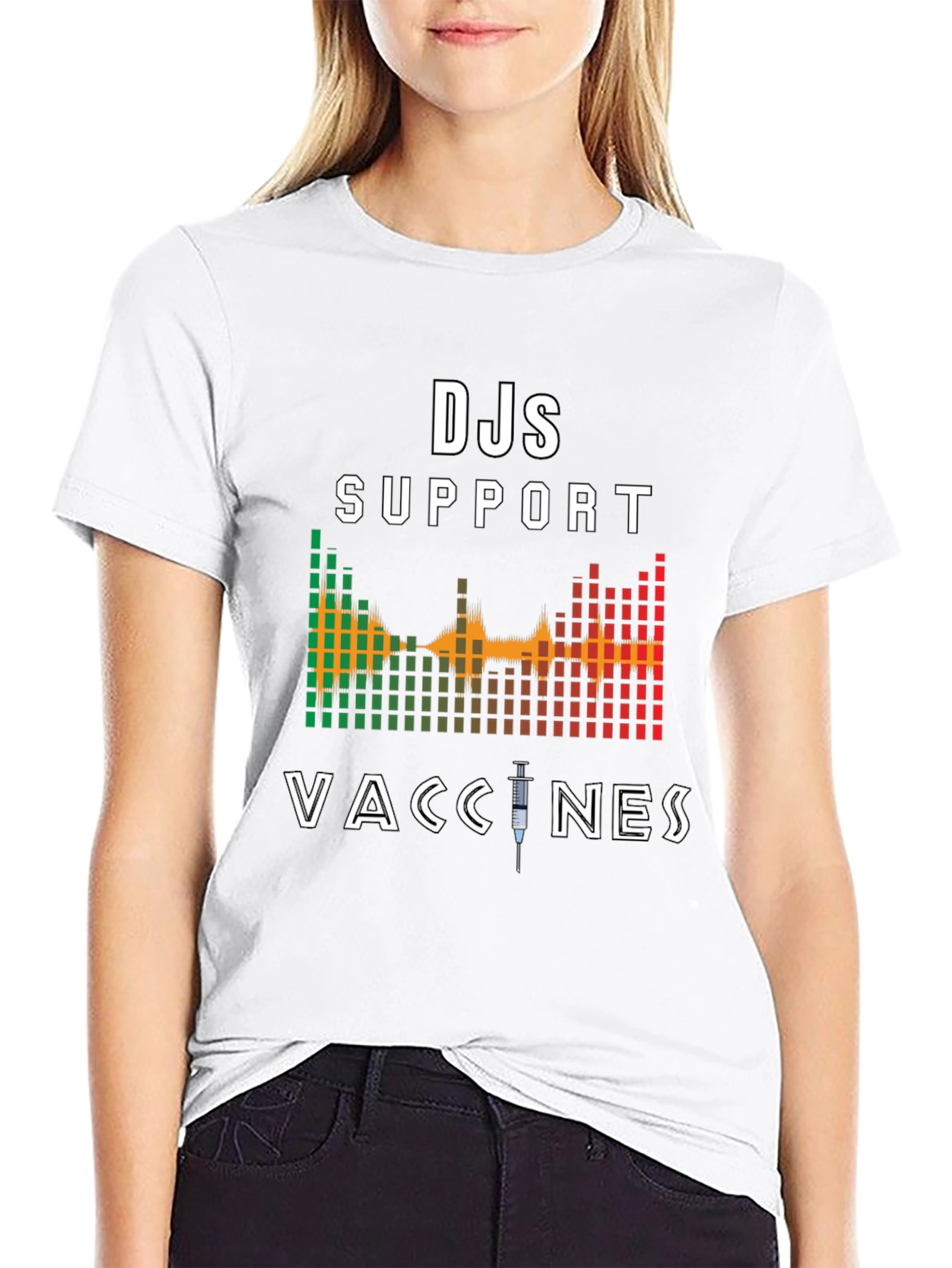 DJs Support Vaccines Graphic T-Shirt
