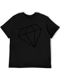 Modern Diamond Graphic Tee - Stylish Black T-Shirt