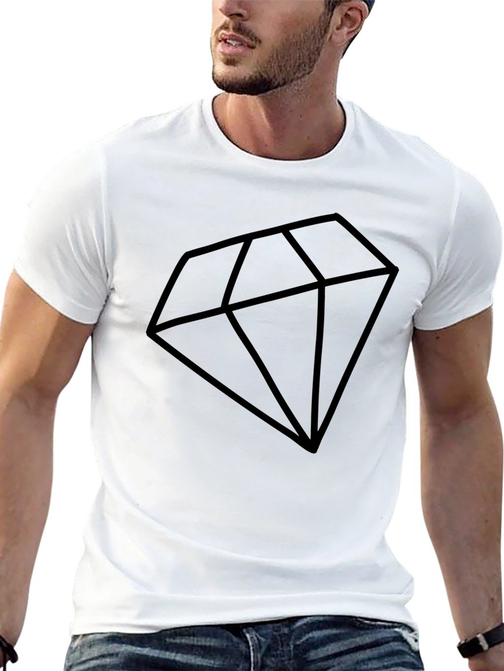 Modern Diamond Graphic Tee - Stylish Black T-Shirt