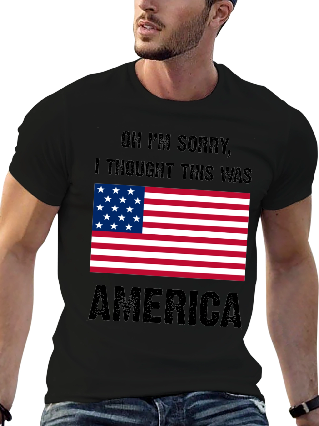 Funny America Graphic T-Shirt Patriotic Tee