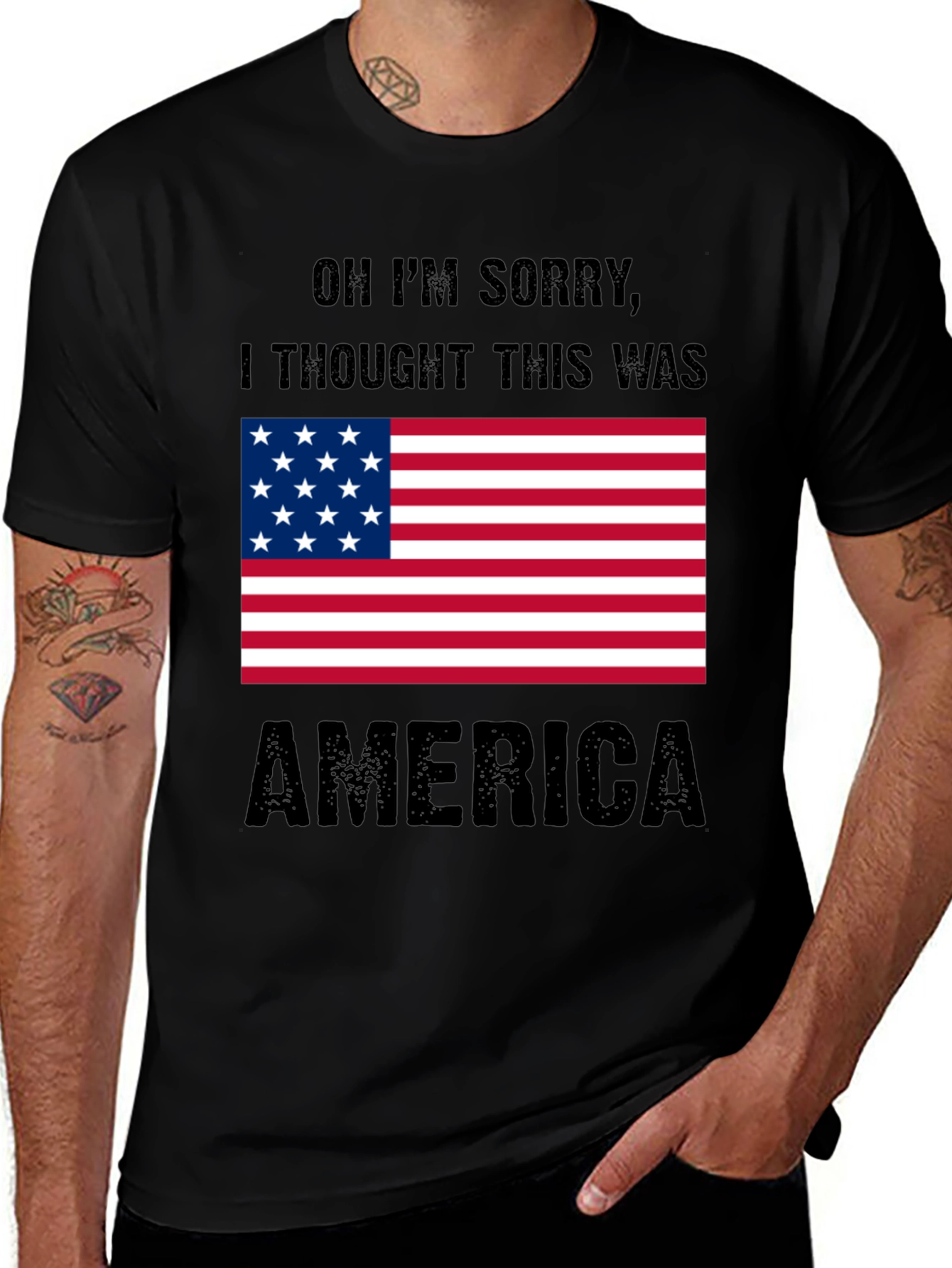 Funny America Graphic T-Shirt Patriotic Tee
