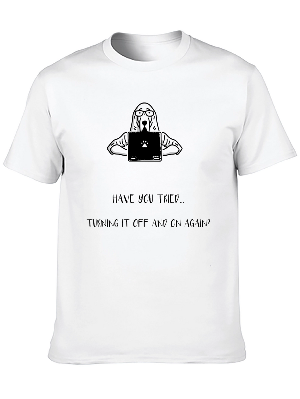 Funny Tech Support Dog Black T-Shirt