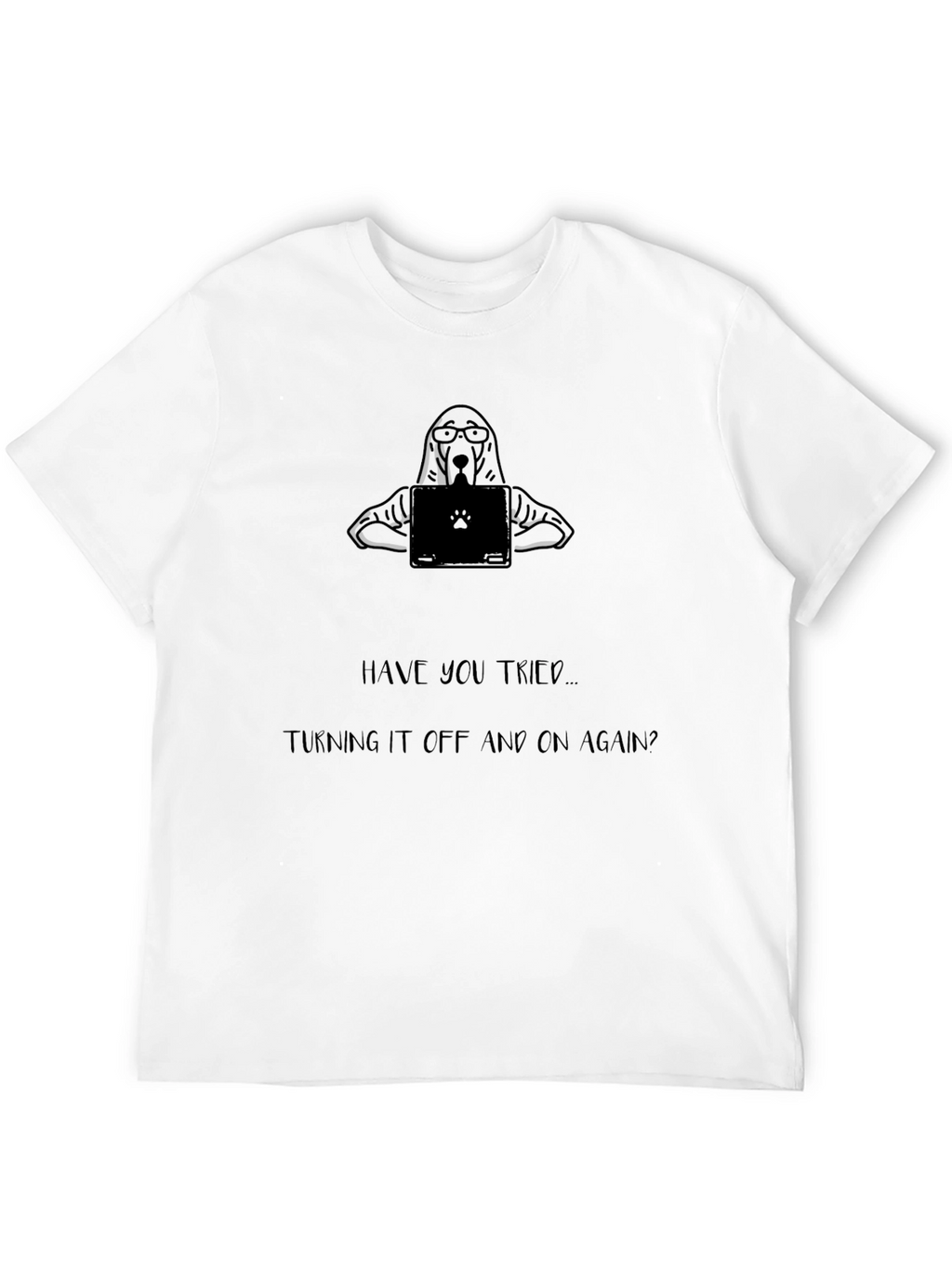 Funny Tech Support Dog Black T-Shirt