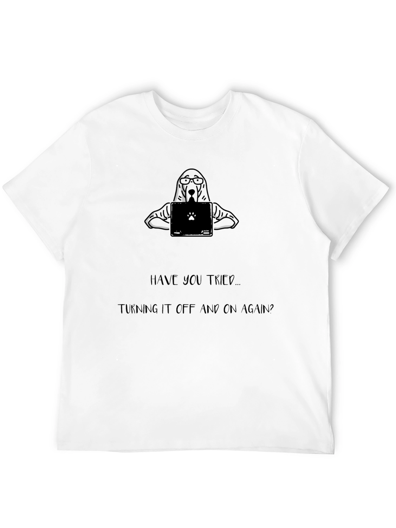 Funny Tech Support Dog Black T-Shirt