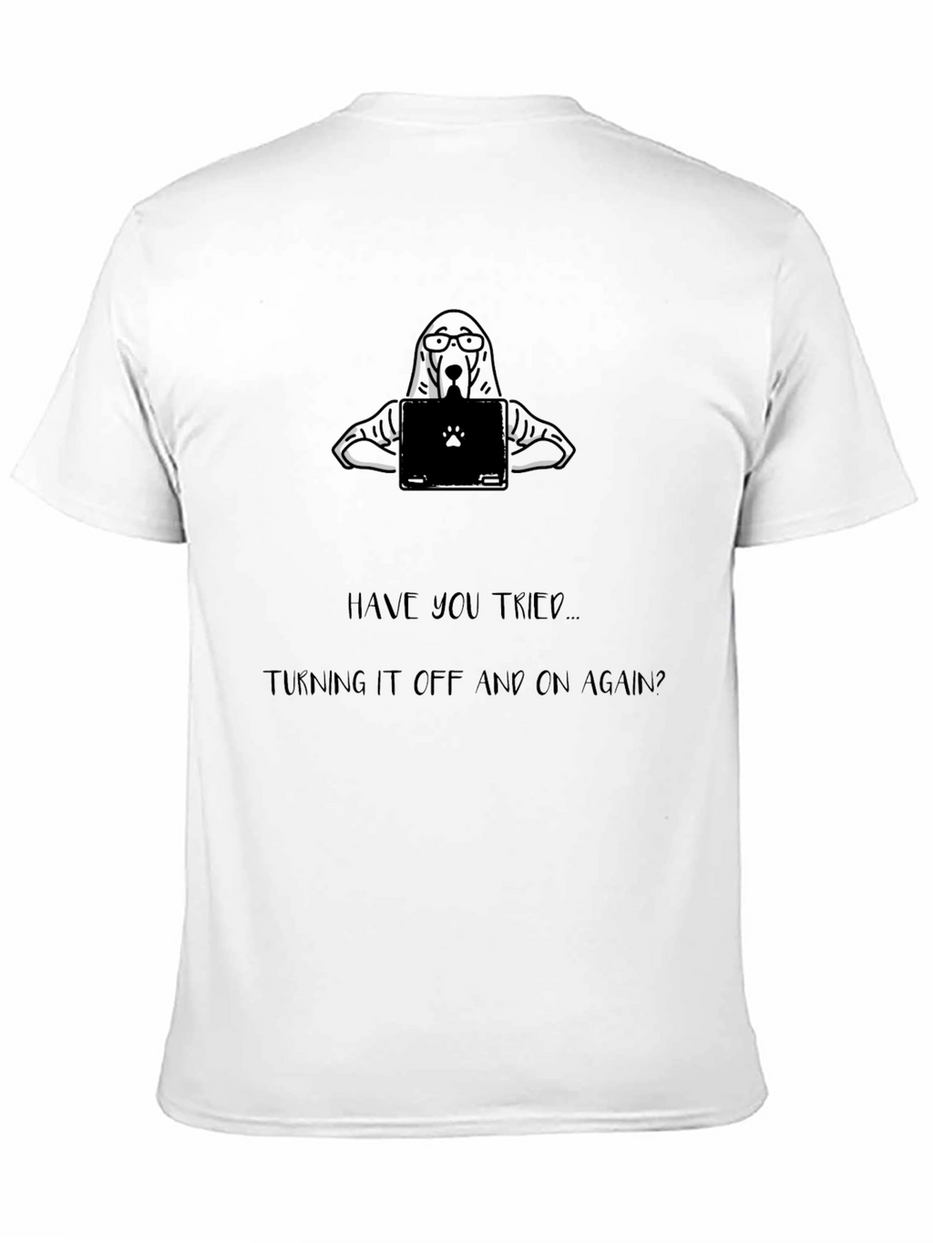 Funny Tech Support Dog Black T-Shirt