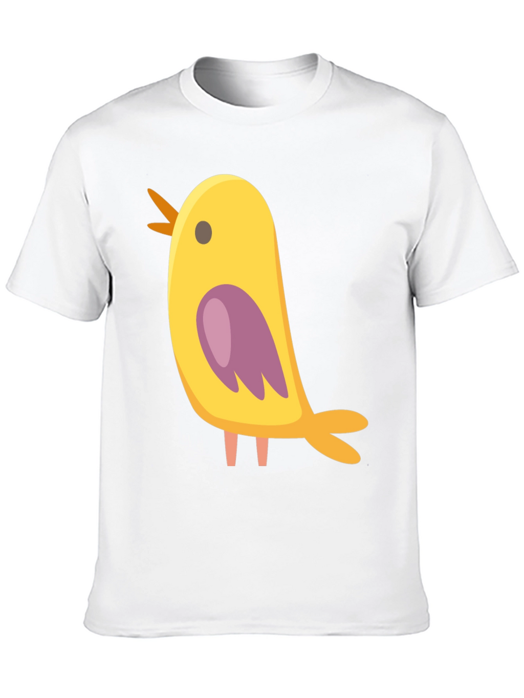 Cute Bird Graphic Tee - Black Cotton Blend