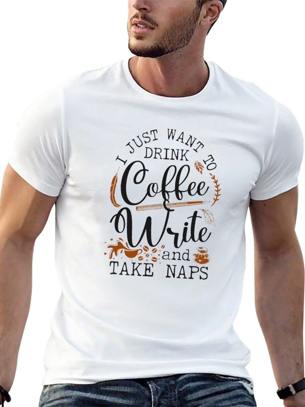 Coffee Write Take Naps Graphic T-Shirt