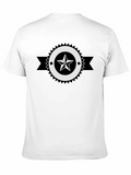 Stylish Black T-Shirt with Star Badge Graphic