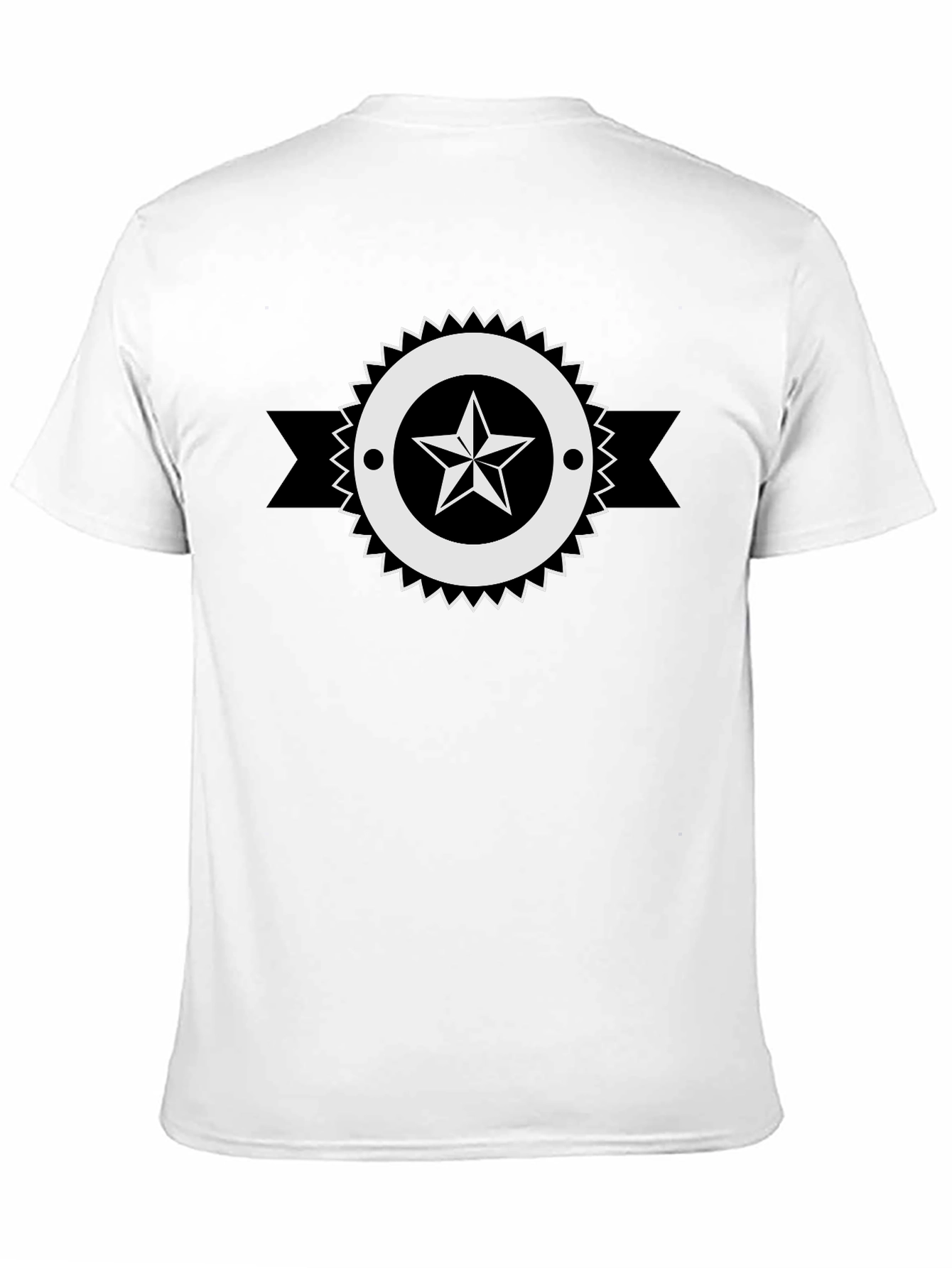 Stylish Black T-Shirt with Star Badge Graphic