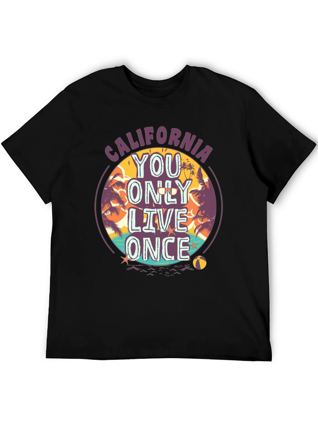 California YOLO Graphic Tee - Beach Vibes