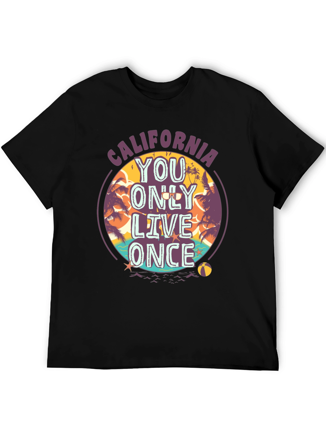 California YOLO Graphic Tee - Beach Vibes