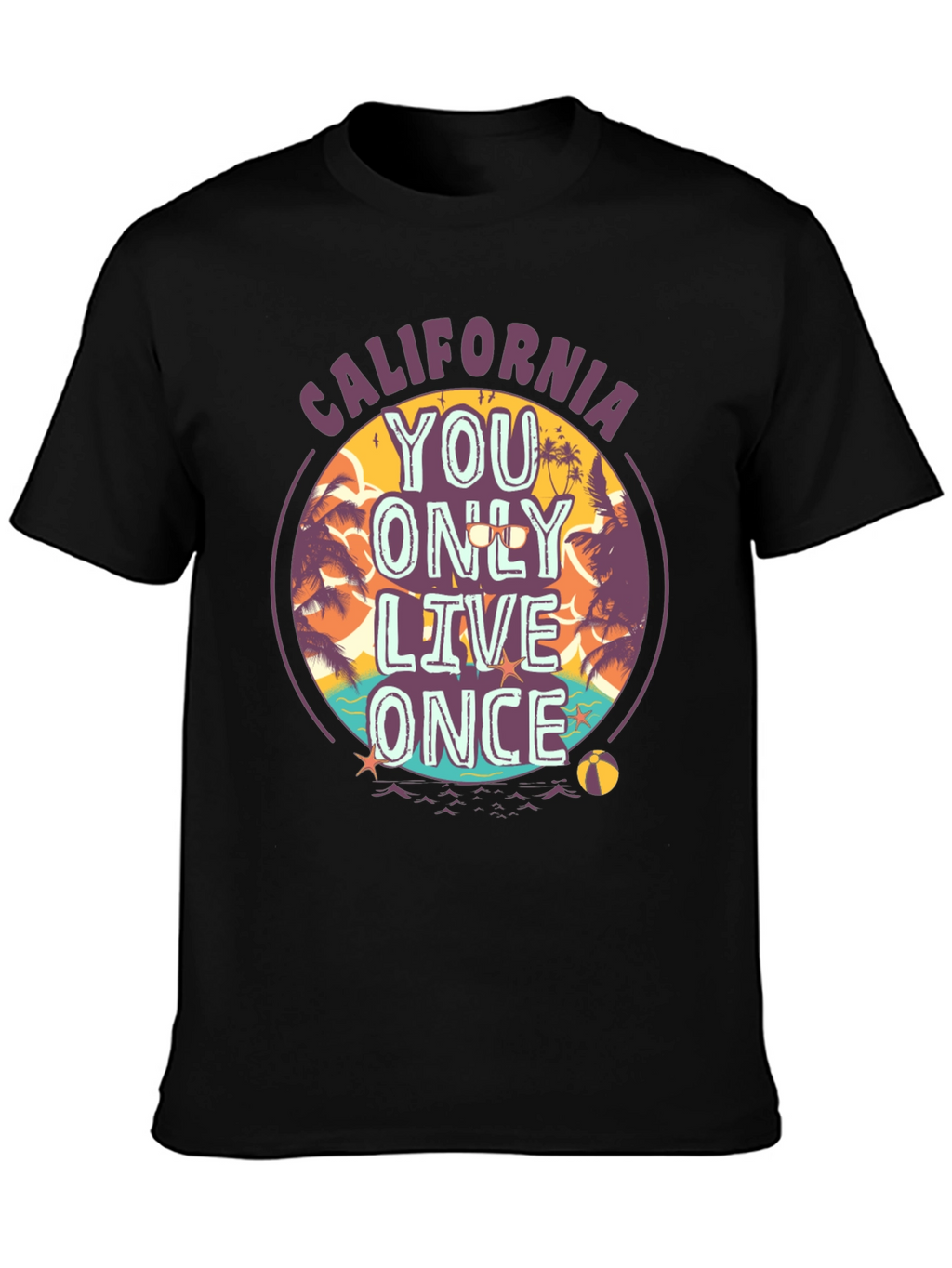 California YOLO Graphic Tee - Beach Vibes