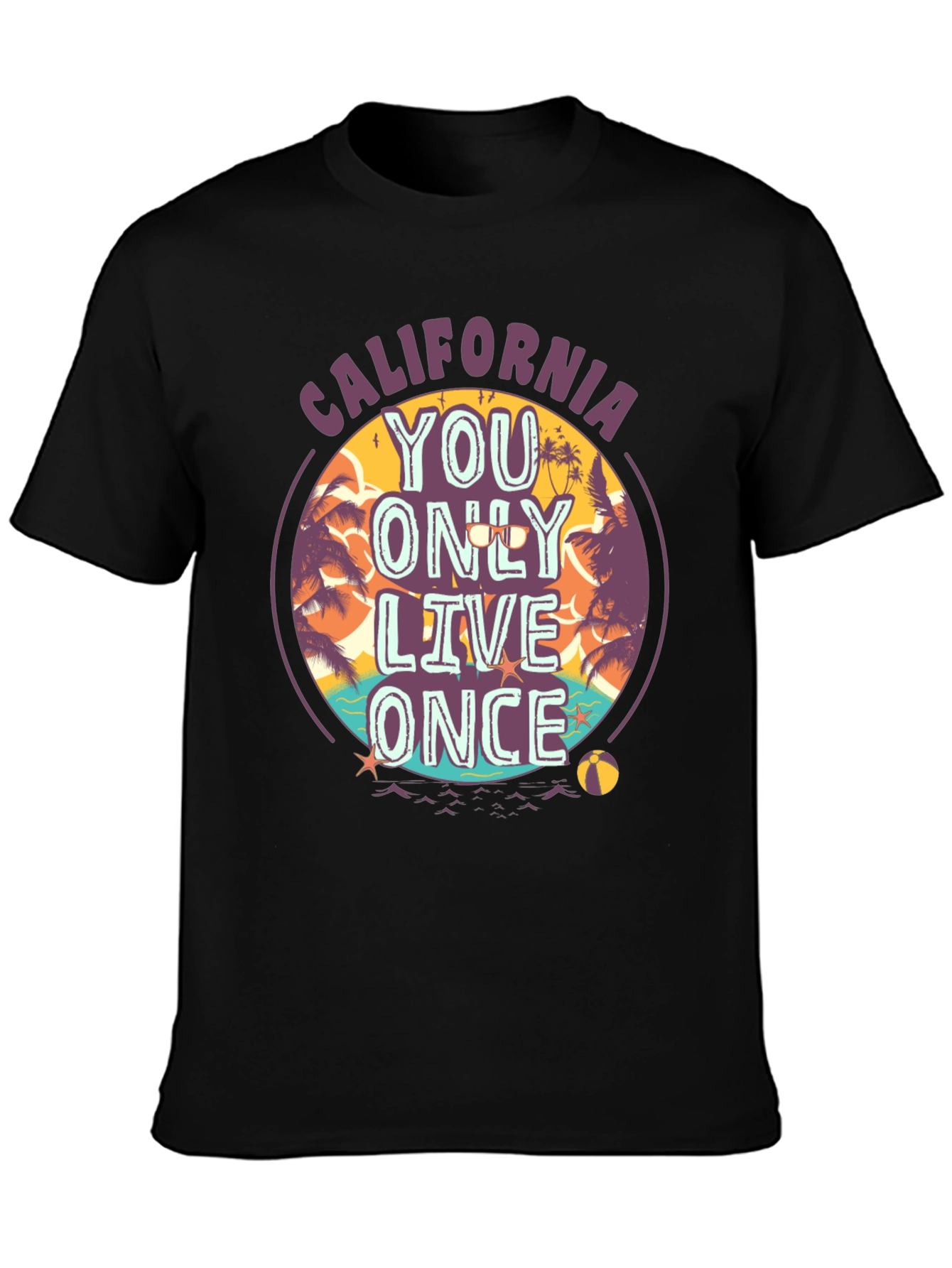 California YOLO Graphic Tee - Beach Vibes