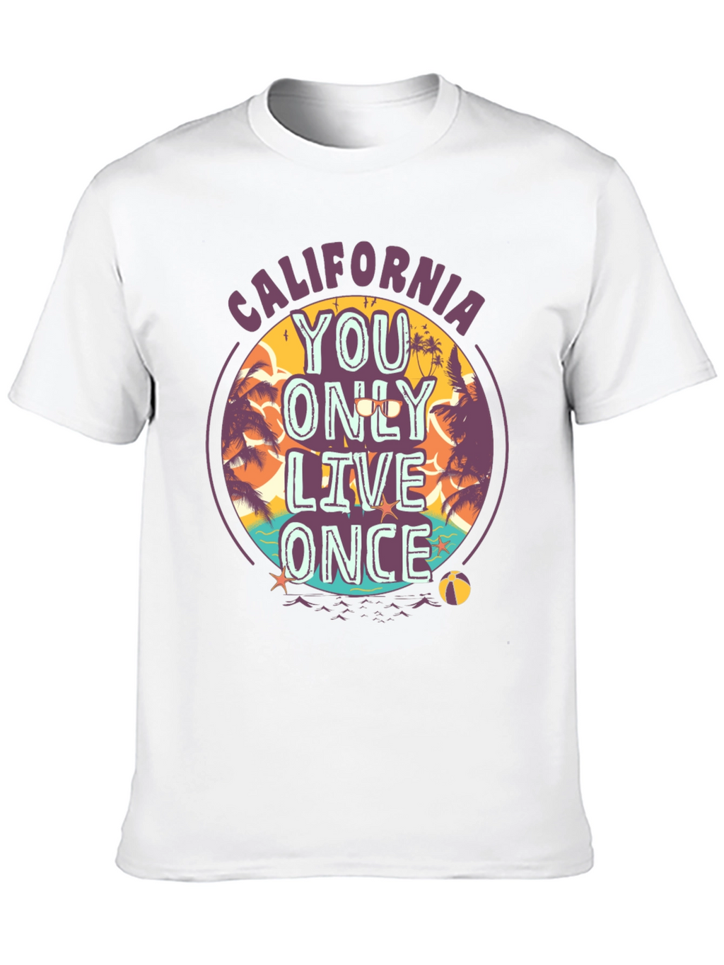 California YOLO Graphic Tee - Beach Vibes