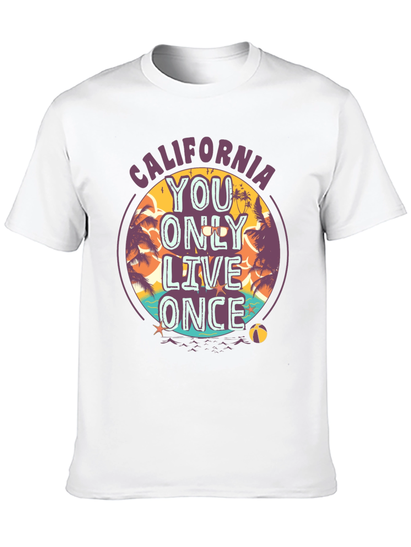 California YOLO Graphic Tee - Beach Vibes