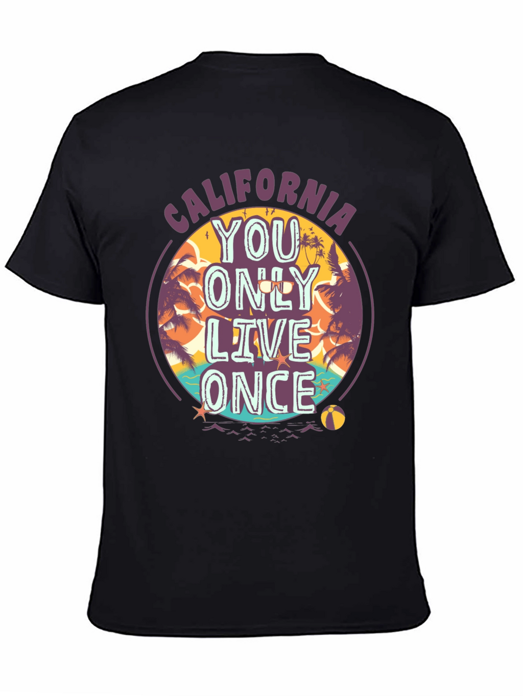 California YOLO Graphic Tee - Beach Vibes