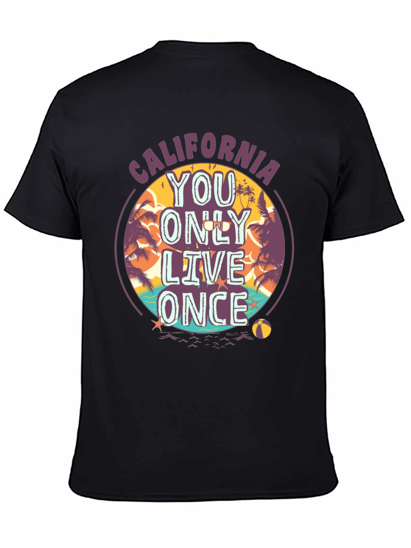 California YOLO Graphic Tee - Beach Vibes