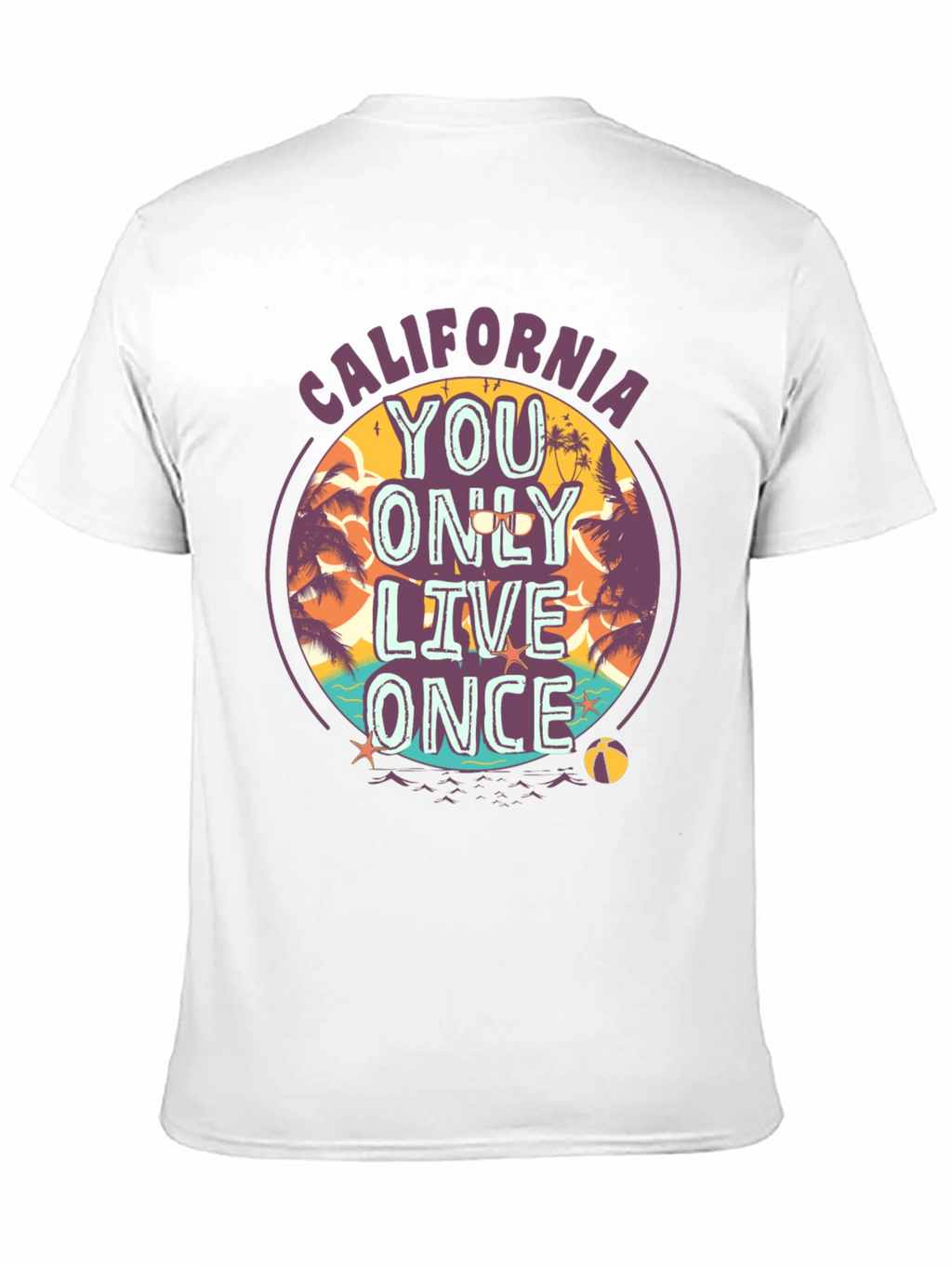 California YOLO Graphic Tee - Beach Vibes