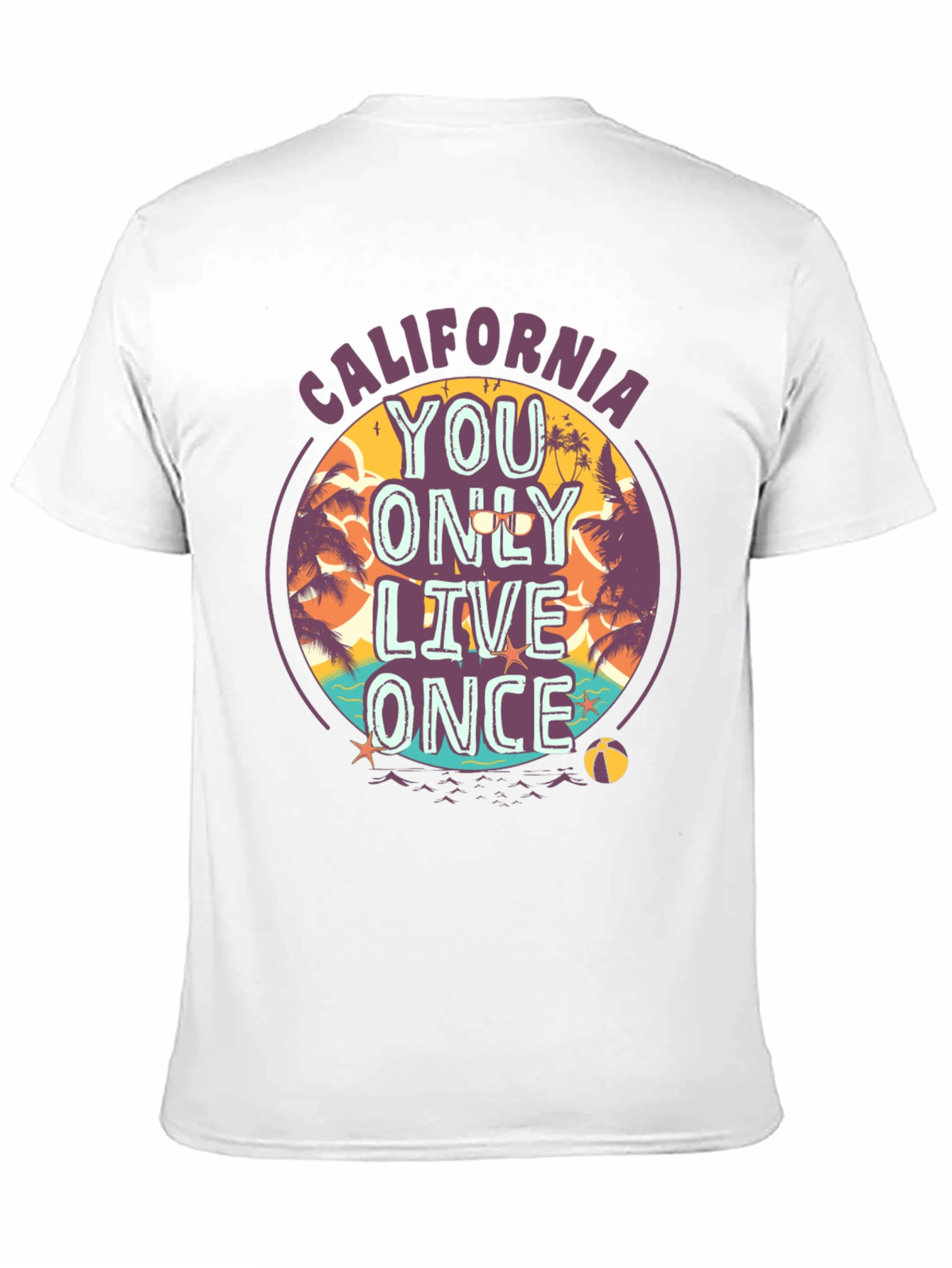 California YOLO Graphic Tee - Beach Vibes