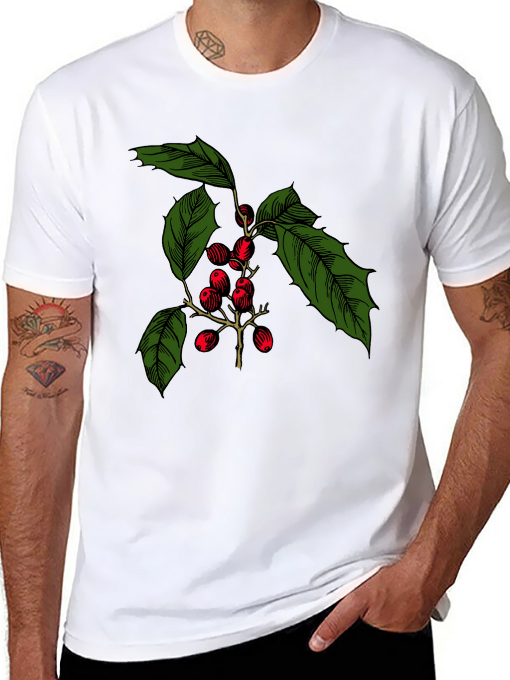 Holiday Holly Berry T-Shirt - Festive Christmas Tee