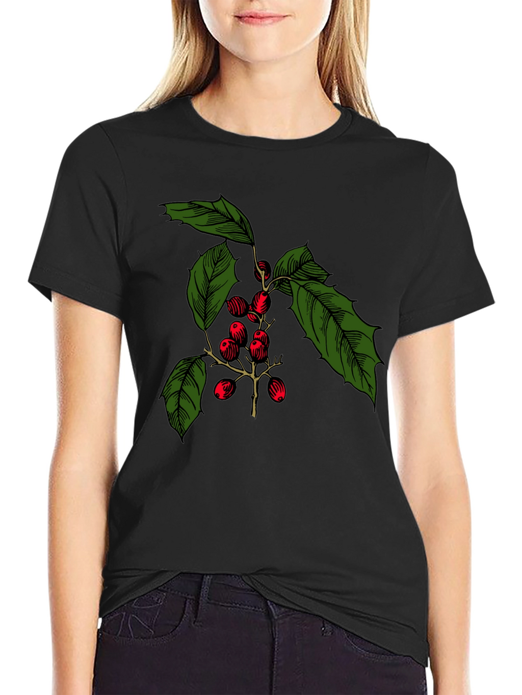 Holiday Holly Berry T-Shirt - Festive Christmas Tee