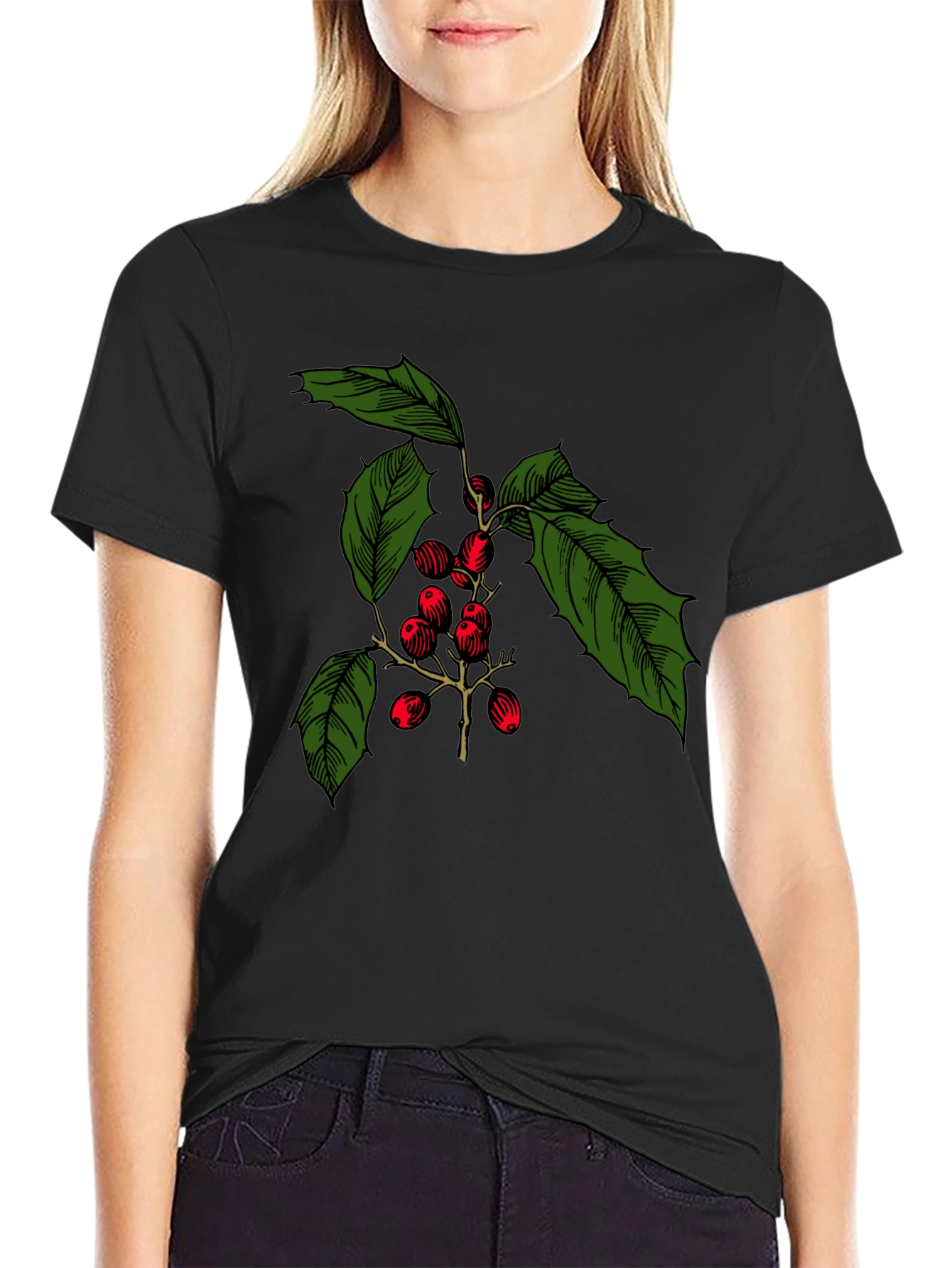 Holiday Holly Berry T-Shirt - Festive Christmas Tee