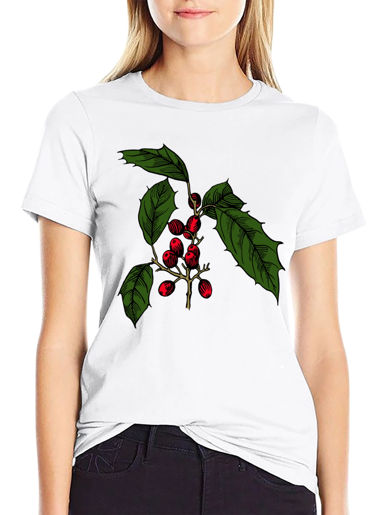 Holiday Holly Berry T-Shirt - Festive Christmas Tee