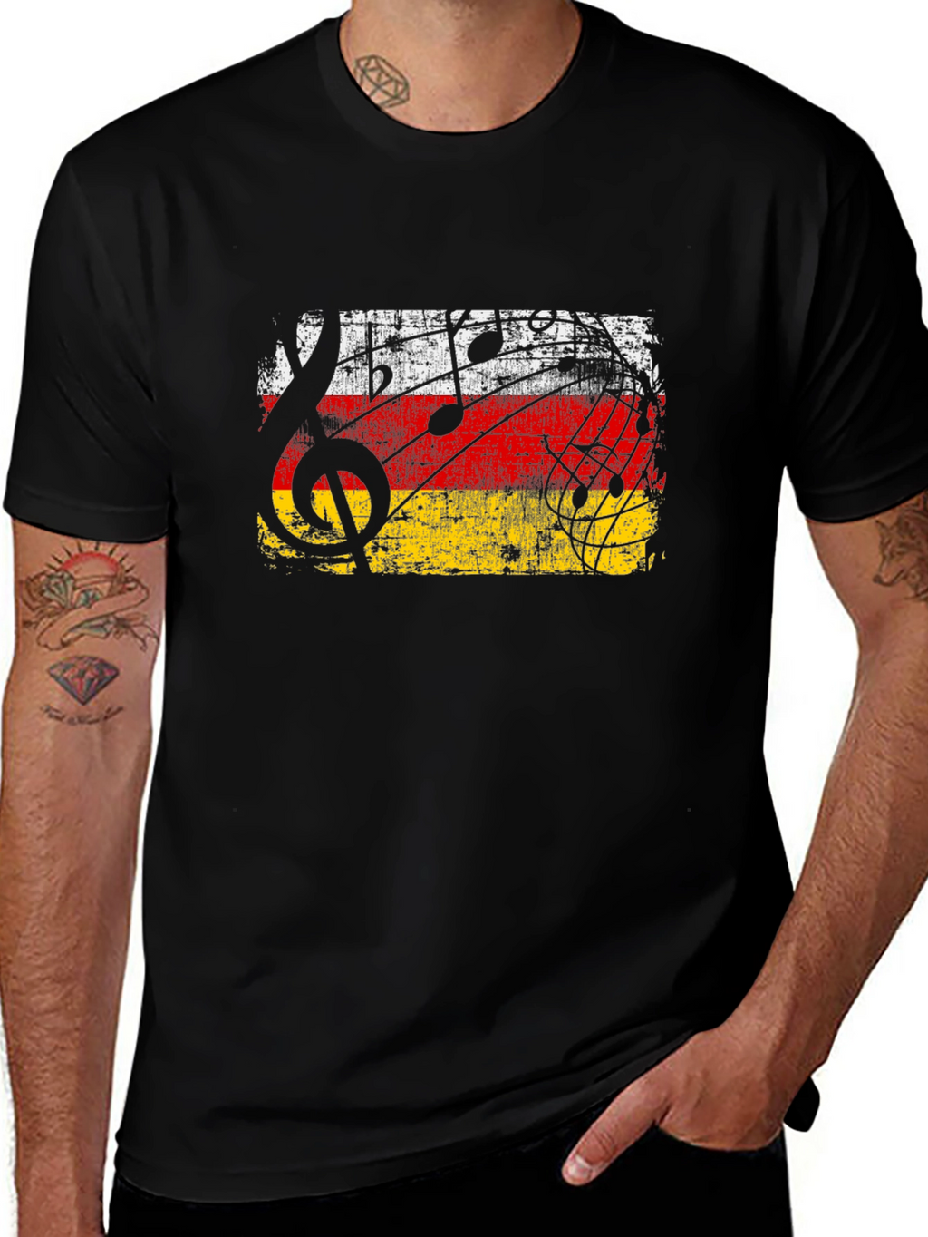 Musical Germany Flag T-Shirt - Black