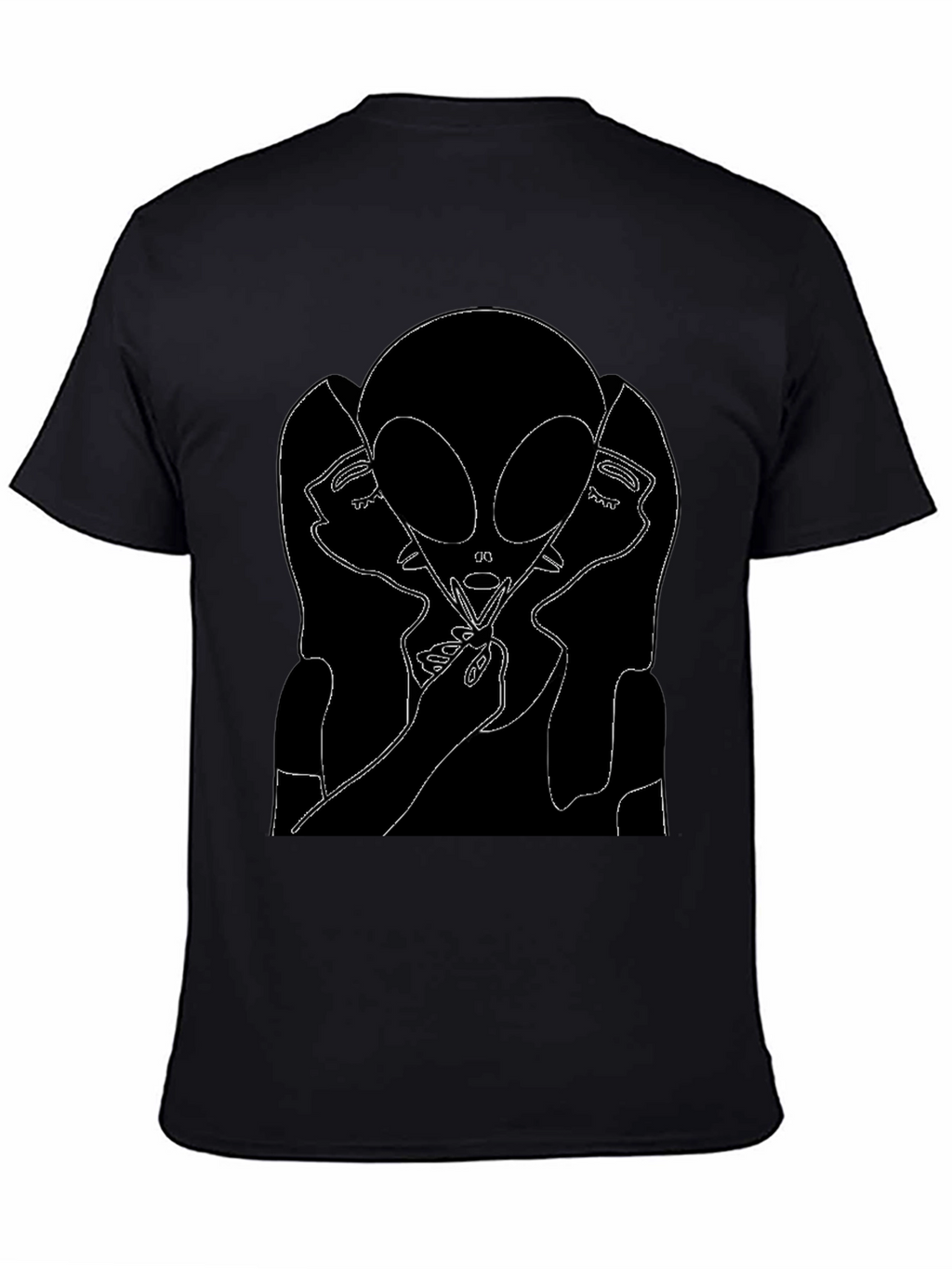 Alien Portrait Graphic Tee - Black
