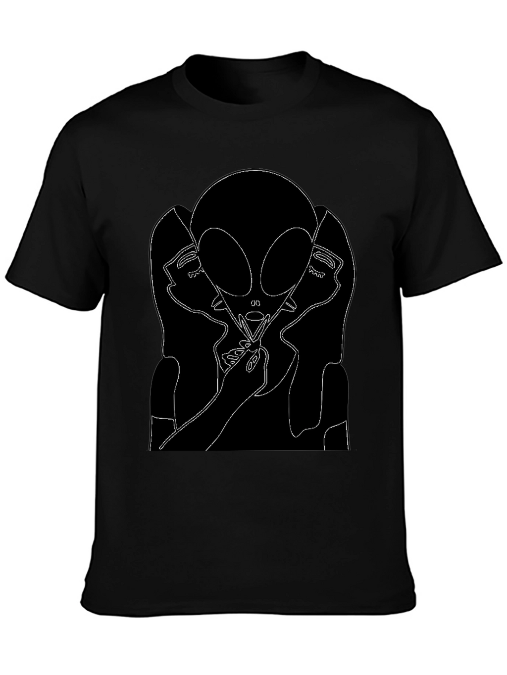Alien Portrait Graphic Tee - Black