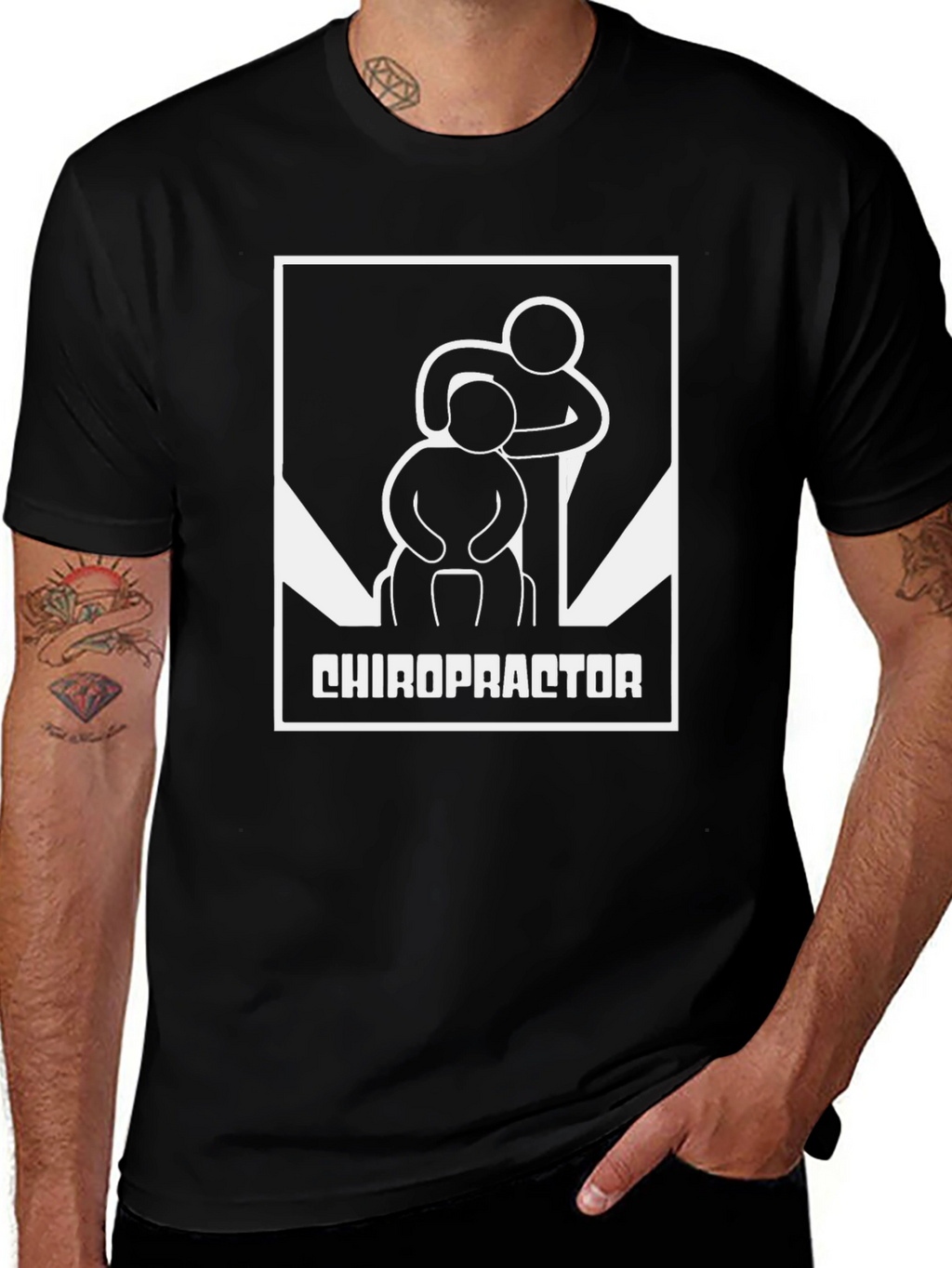 Chiropractor Graphic Tee - Black