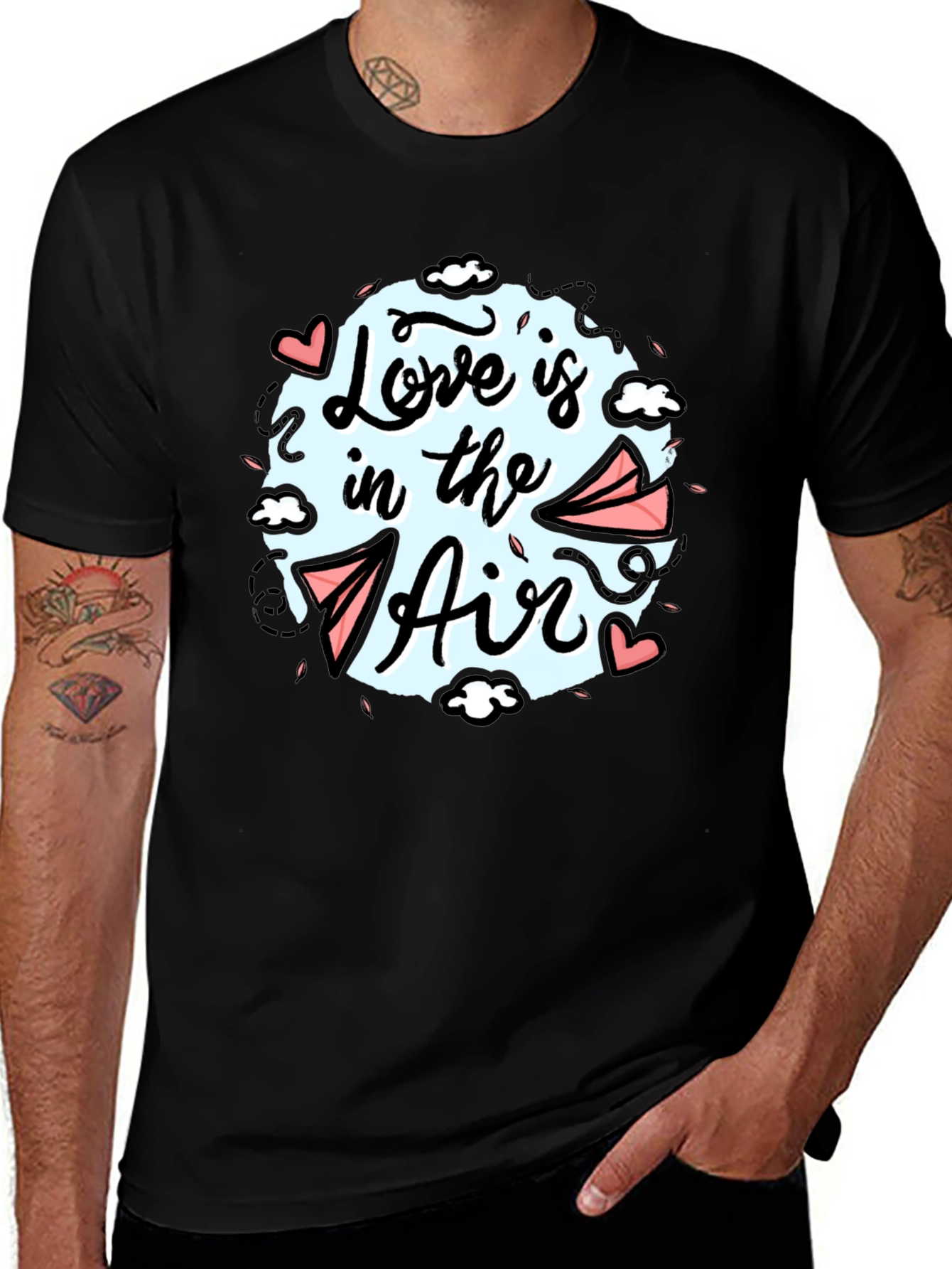 Love is in the Air Graphic Tee - Black
