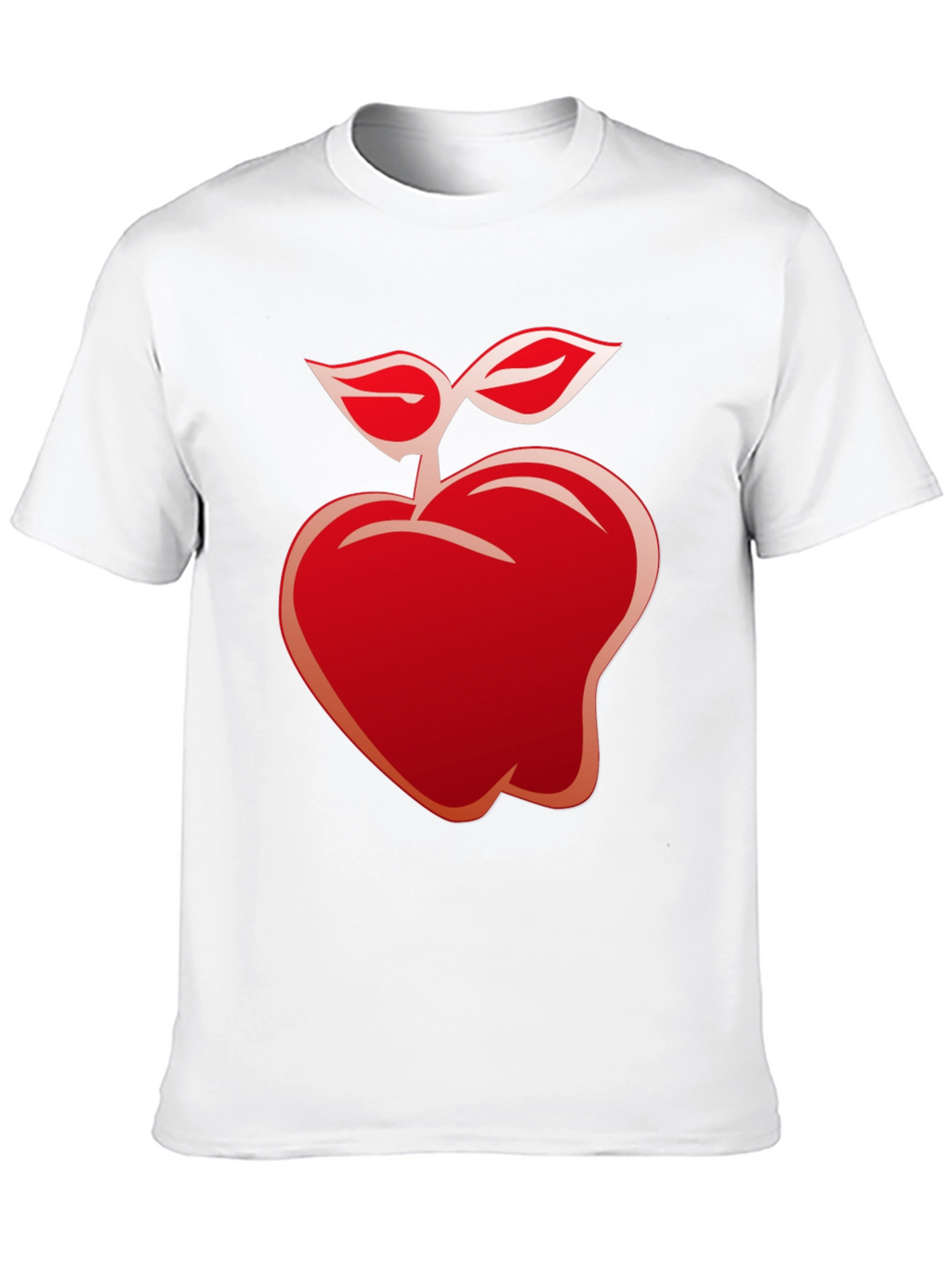 Red Apple Graphic Black T-Shirt