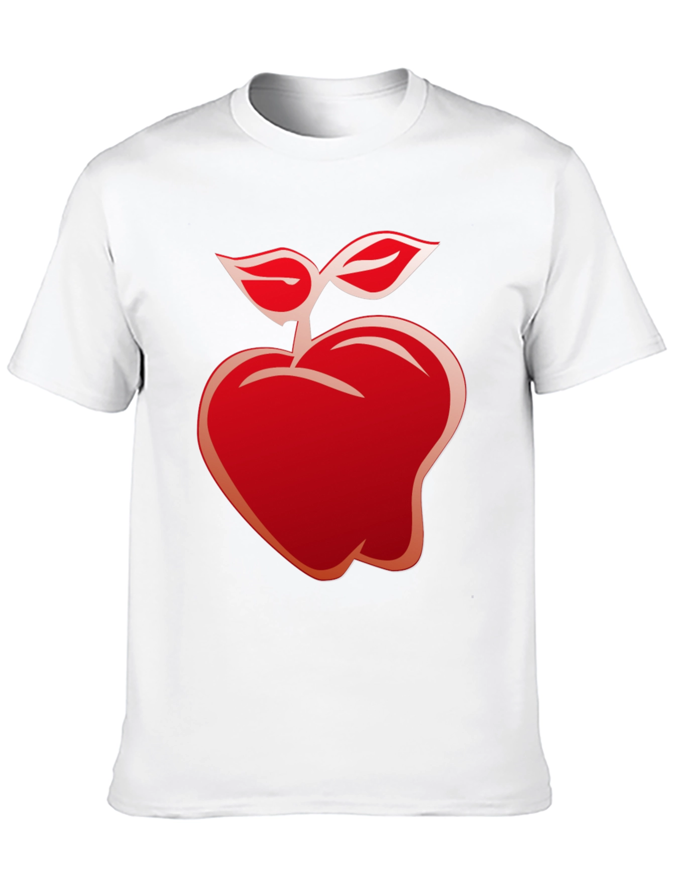 Red Apple Graphic Black T-Shirt